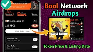 BOOL NETWORK AIRDROP | Bool Network Airdrop Listing Date Confirm & Token Price | @EarnTips77