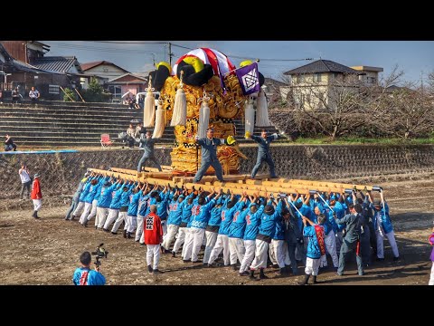 令和6年   西条祭り2024  飯積神社祭礼・新居浜市   大生院地区　渦井川原かきくらべ　太鼓台入場　愛媛県新居浜市・西条市