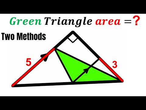 Can you find area of the Green shaded Triangle? | (2 Methods) | #math #maths | #geometry