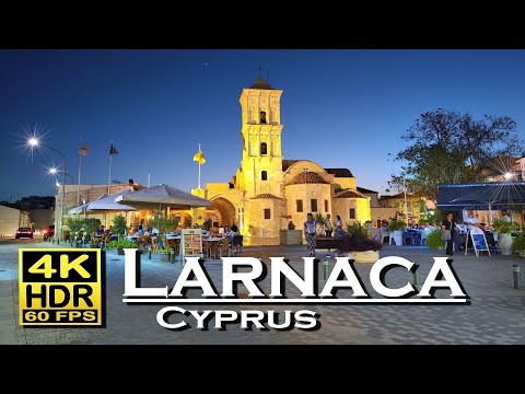 Larnaca , Cyprus in 4K 60fps HDR ( UHD ) Dolby Atmos 💖 The best places 👀  evening walking tour