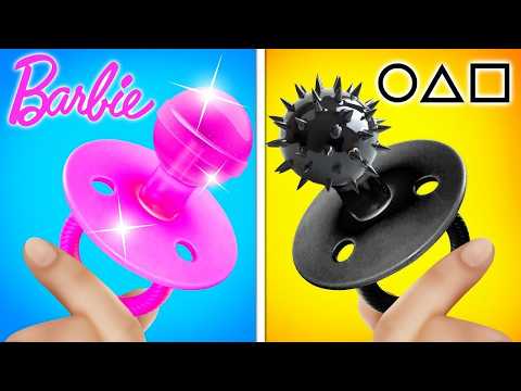 Good Barbie Babysitter Vs Bad Squid Game Doll Babysitter || Hilarious Moments