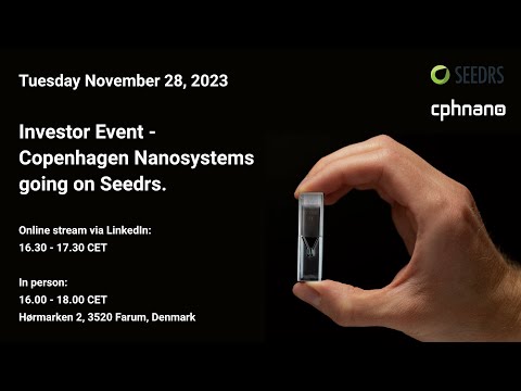 Investor Event - Copenhagen Nanosystems going on Seedrs - November 28, 2023