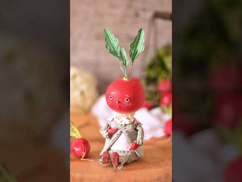 Is there more cute veggie than a radish?! #dollartist #artdoll