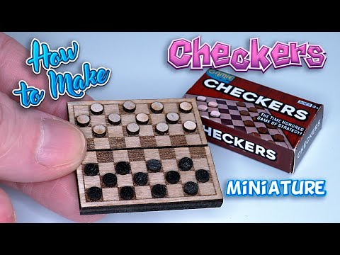 DIY Miniature Checker Set for Dolls | Barbie, LOL Surprise & More! Easy Laser Cutting Tutorial