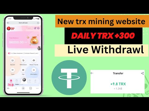 New Tron ETF mining site | best trusted trx earning website | live withdrawal mining site |