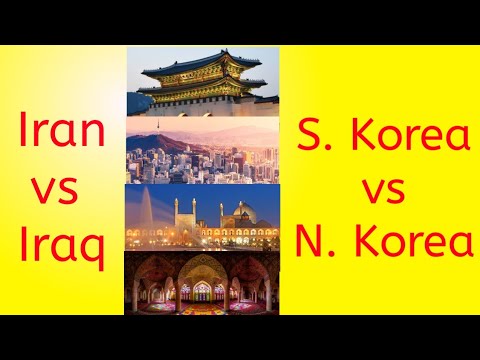 Iran vs Iraq vs South Korea vs North Korea Comparison #short