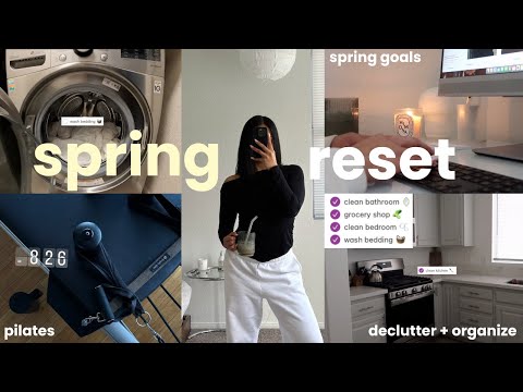 SPRING RESET | goal setting, cleaning, grocery shopping 🧺🎀