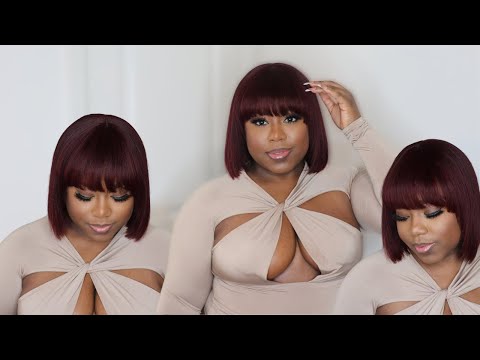 Affordable Wig for Fall | RED BOB WIG WITH BANGS | LuvMe