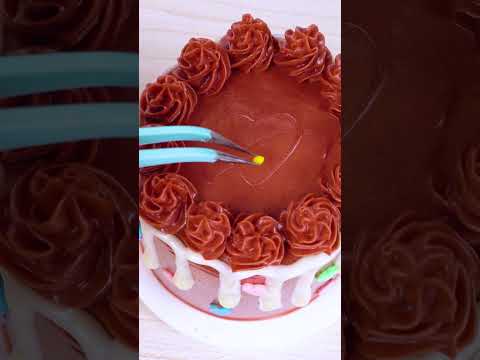 Chocolate Cake Decorating #shorts #cake #miniaturecooking #satisfying #asmr #minikitchen