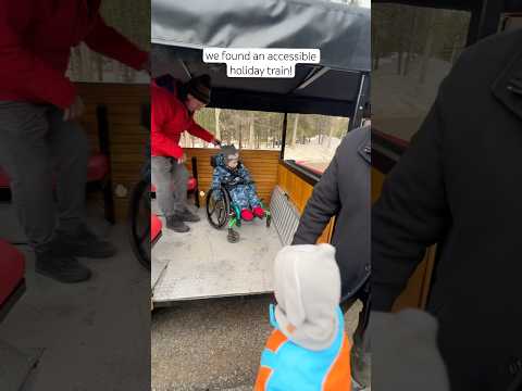 Accessible holiday train in Kananaskis #accessibletravel #familyvlog