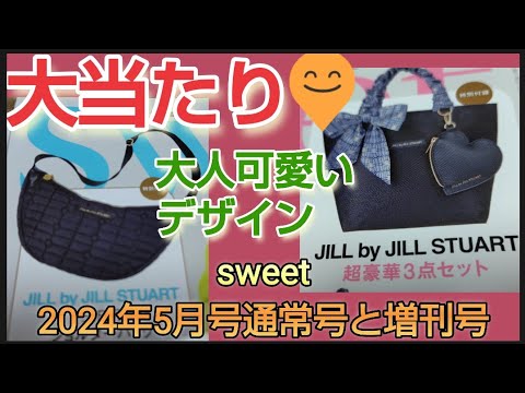 【大当たり】ジルスチュアート　sweet　2024年5月号通常号と増刊号 上品で女性らしい大人可愛いデザインです　三日月ショルダーバッグ　トートバッグ