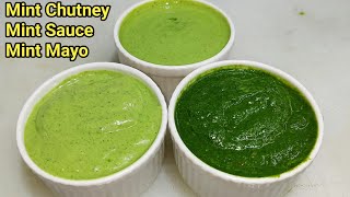 3 तरीके की हरी चटनी बनाने की विधि | Green Chutney Recipe | Mint Chutney | Mint Mayo | Chef Ashok