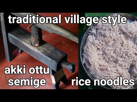 grandma making healthy breakfast - akki shavige/rice noodles/idiyappam | traditional noodles machine