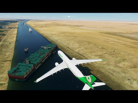 Flight Simulator 2020 卡在蘇伊士運河的長榮貨輪長賜號 Suez Canal Ever Given