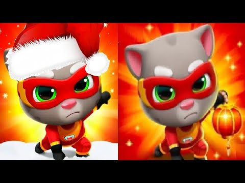 Talking Tom Hero Dash New Update Christmas VS Chinese Version 2024 SUPER GINGER VS Birthday Tom