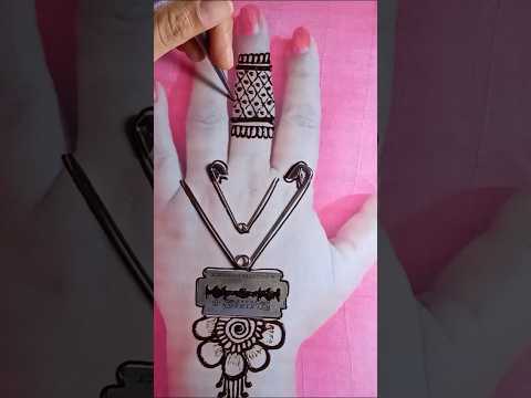 Easy simple blade mehndi design trick #mehandi #youtubeshorts #trending #shorts #viralvideo