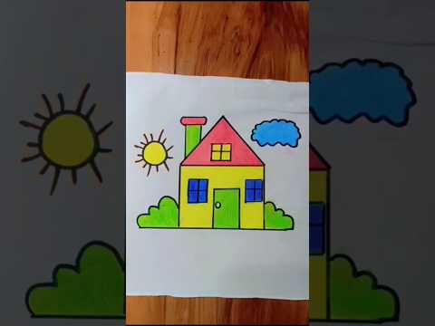 How to draw easy house drawing. 🏠#trending#art#drawing#painting#youtube#ytshorts#viralshorts#videos.