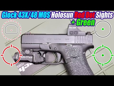 Top 4 Glock 43X/48 MOS Holosun Red & Green Dot Sights + Adapter Plates