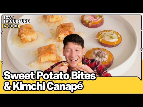 [1DAY 1K-CULTURE: K-FOOD] Sweet Potato Bites & Kimchi Canapé Recipes with Chef Ryan