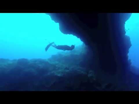 ７月の八丈島でアーチをくぐる！Free dive under arches in Hachijo Island!