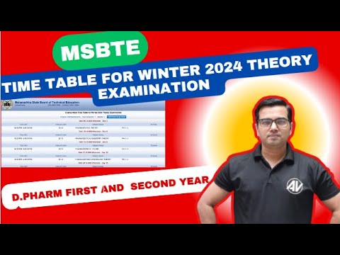 MSBTE diploma first year and Second year winter exam time table