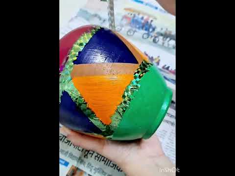 clay piggy bank painting/ clay pot painting #shortsyoutube #viral #painting #satisfying