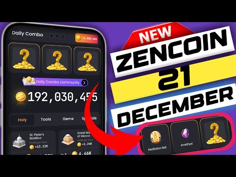 zen coin daily combo today 21 December | zen coin meditation card unlock | zencoin