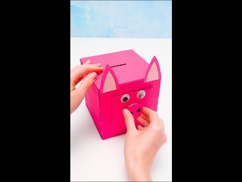 CUTEST DIY! Saving Piggy Bank From Cardboard