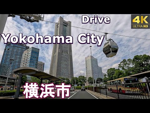 4K drive front car window video - Yokohama City, Kanagawa,  Japan