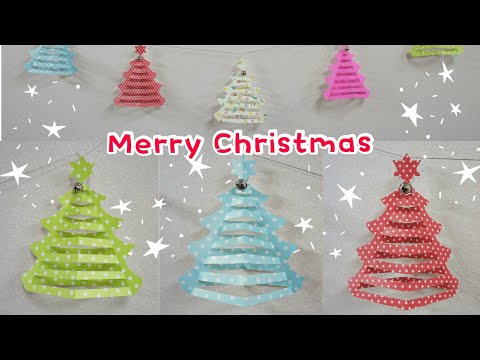 [勞作教學] 哇!一張紙就剪出立體聖誕樹, 超簡單!❤Merry Christmas [★梅子綠愛手作★]20191124/#071