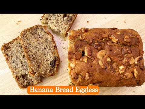 Eggless Banana Bread - Vegan Banana Bread Recipe with Oil - No Butter