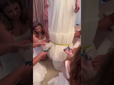 POV you chop your ceremony dress before the wedding reception ✂ 🎥: Kyra Noel #shorts #weddingdress