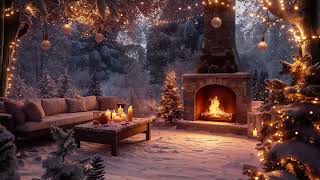 Christmas Serenity 🎄 Smooth Holiday Jazz Tunes and Crackling Fireplace Ambience 🎁