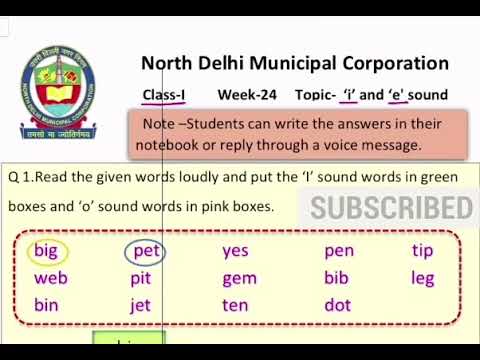 Class 1 English | i and e sound | Week 24 | FirstStep | worksheet solution