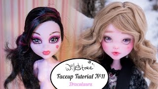 Faceup Tutorial №11 OOAK Draculaura repaint custom doll