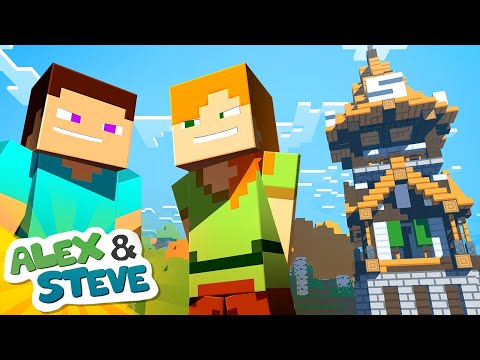 BUILD BATTLE - Alex and Steve Life (Minecraft Animation)