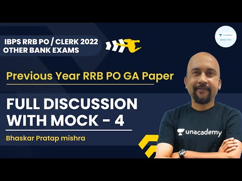 Previous Year RRB PO GA Paper Discussion with Mock - 4 | Bhaskar Pratap Mishra | Bank Pro