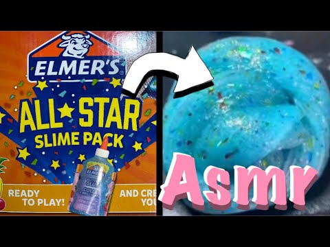 Satisfying ASMR Slime making with Elmers All Star Slime pack pt. 2.