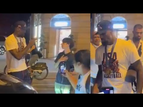 LeBron James GETS ticked off at fan &  warns him "STOP! Back off ME!" then starts dancing lol!