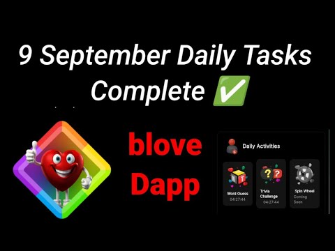 Blove Dapp Daily Activity Today ? Word guess code & Trivia challenge answer ? #blove