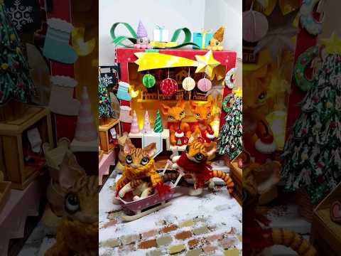 DIY miniature Christmas house for tiny dolls #Shorts