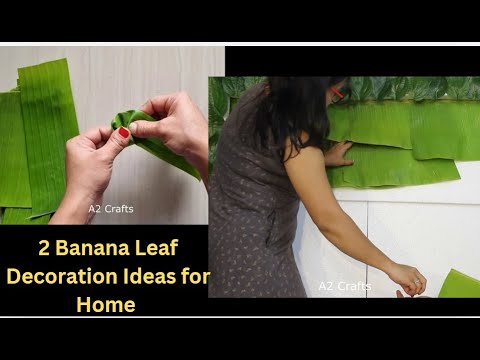 banana leaf background decoration for Ganapati Pooja | Ganesh Pooja Background Decoration at home