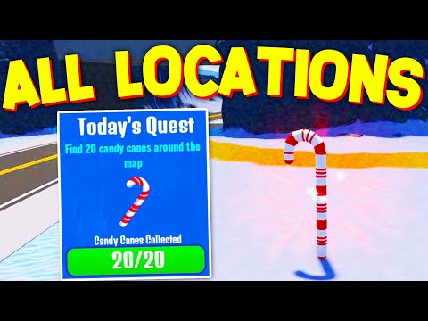 How To FIND ALL 20 CANDY CANE LOCATIONS in VEHICLE LEGENDS! ROBLOX