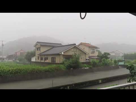 【福山市大雨警報発令中でした②Long】雨の勢いが凄い☔