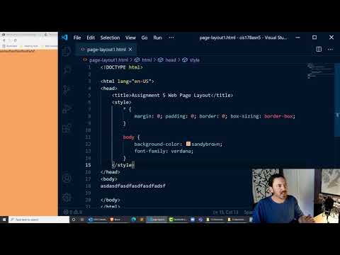 CIS 178 Class Demo - Create a Webpage Layout with HTML and CSS - Part 1