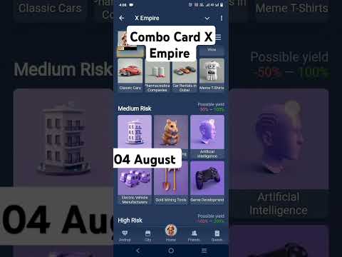 Daily Combo Card in X Empire 04 August # #muskempire #hamsterkombat #ciphercodes #elonmusk