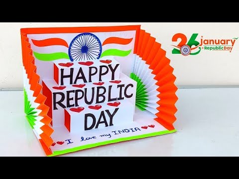 Republic Day Greeting card making 2024 / DIY Republic day card ideas Handmade / 26 January card