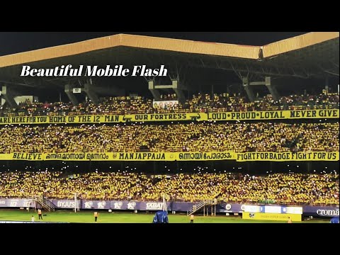 Kerala Blasters Fans Beautiful Mobile Flash and Mexican Waves// Jawaharlal Nehru Stadium kochi