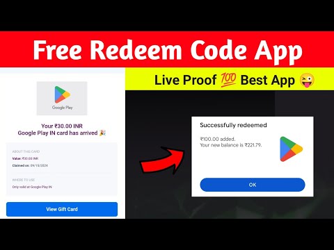 Live Proof 💯 | Free Redeem Code App | Google Play Redeem Code Best Earning App 2024