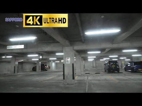 Sapporo drive 4K/30p Pachinko Maruyama store Underground parking：Exit  ,Hokkaido Japan